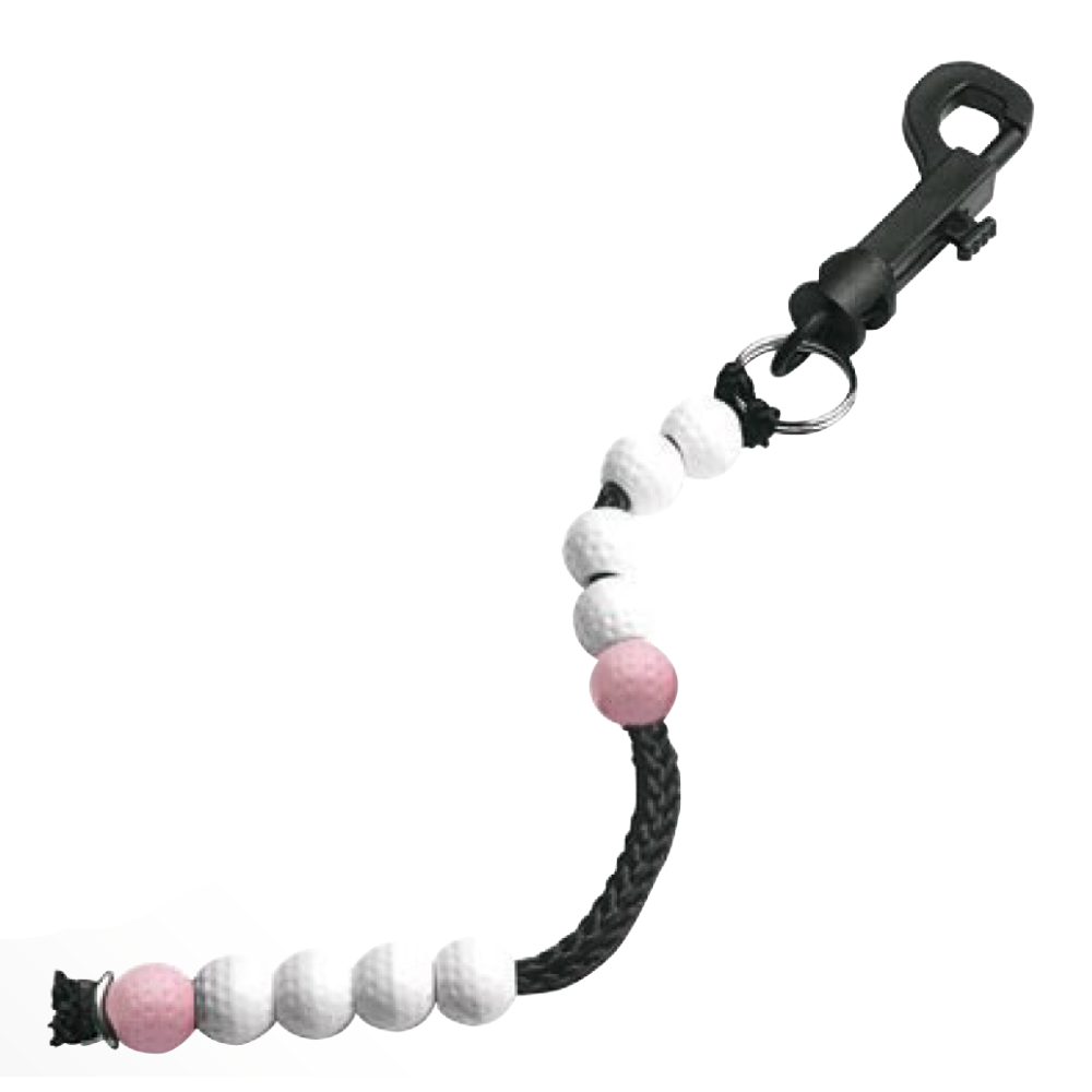 Slagenteller koord met kralen - Wit/Roze