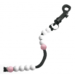 Slagenteller koord met kralen - Wit/Roze