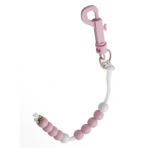 Slagenteller koord met kralen - Wit/Roze